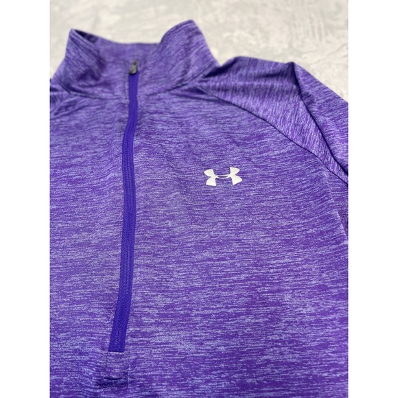 Under Armour LS Workout Shirt Womens M Purple Loose Heatgear Gym Outdoor - Picture 2 of 9